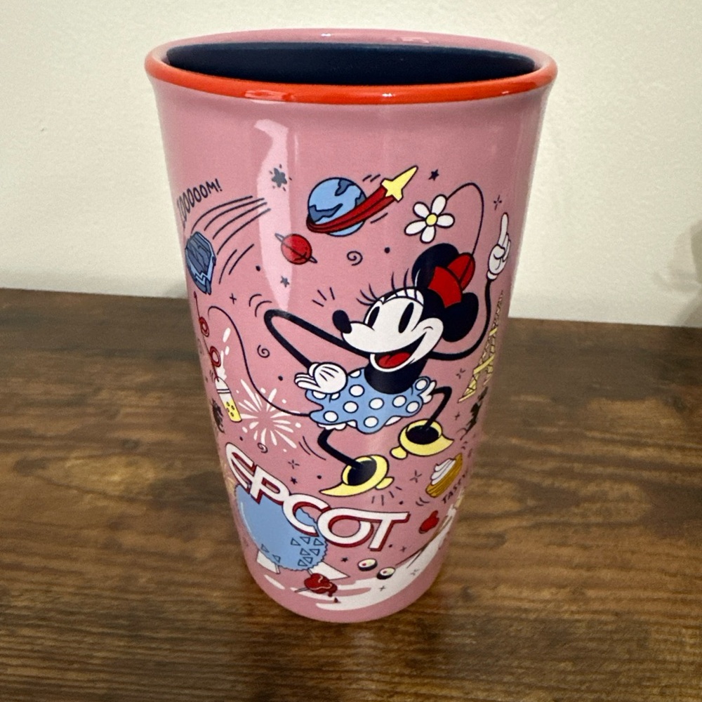Disney Park Starbucks EPCOT ceramic tumbler Minnie Mouse